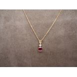 Oval shaped garnet pendant