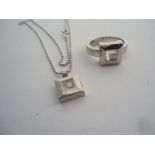 Set of Chopard ring and matching pendant.Both the ring and pendant are authentic Chopard, the