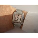 Stainless Steel Cartier Tank Automatic Model 2302 Stainless steel 28 mm case and stainless steel