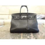 Hermes Birkin Handbag Black Clemence