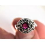 Vintage Diamond And Ruby Ring