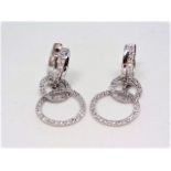 18k white gold earring 5.1 gr Approx. 50 diamonds per earring