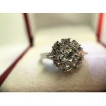 Platinum Flower Shaped diamond Ring