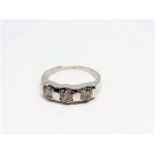 Trinity diamond Ring 10K white gold with diamond