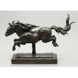 Sintenis, Reneé (1888 Glatz-Berlin 1965) "Springendes Shetlandpony". Bronze mit dunkelbrauner