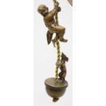 Figürlicher Klingelknopf (Wien, um 1900) Bronze mit beriebener Patina bzw. Bemalung. Halbrunder
