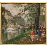 Cassiers, Henry (1858 Antwerpen - Ixelles 1944) Impressionistischer Kanallauf (London ?) mit