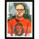 Doud, Tim (geb. 1971 New Bedford, lebt in New York) "Che Guevara (Selbstportrait)". Öl/Papier, verso