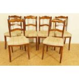 Serie van 6 Biedermeier stoelen met gestreepte zitting, 19e eeuw.