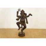 Bronzen sculptuur van Ganesha, 20e eeuw, h. 92 cm.