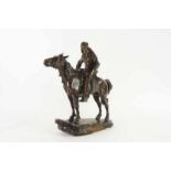 Bronzen sculptuur van Indiaan te paard, getiteld "Le dernier d'une race", ges. Antoine Bofill (
