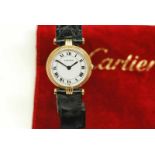 CARTIER Vandome Trinity polshorloge, quarts (nieuwe batterij) incl. originele vouwsluiting