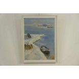 SMORENBERG, DIRK (1883-1960), ges. r.o., winter aan de Loosdrechtse plassen, doek 76 x 56 cm. -