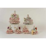 Lot van 6 diverse porseleinen sculpturen, Duitsland (div.kwal.) A selection of 6 porcelain