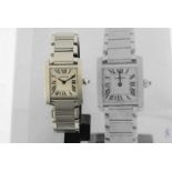 CARTIER Tank Francaise lady Size ref. 2384, staal met band CARTIER, Tank Francaise, lady Size,