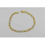 Geelgouden schakelarmband, geh. 750/000, br. gew. 14 gr.