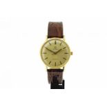 OMEGA; heren polshorloge bruin lederen band OMEGA, men's wrist watch