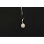 Witgouden collier waaraan cultive parel BWG A white gold pearl necklace