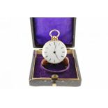 Geelgouden zakhorloge met gravering, met wit emaille wijzerplaat, Vacheron, in etui VACHERON, gold