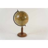 Globe op eiken voetje, adres: Dr Neuse, jaren '30, H. 36 cm A globe on oak base, marked: Dr.