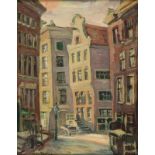 Daniel Bekking (1906-1973) St. Olofssteeg, Amsterdam doek, gesign. l.o., 56 x 47 cm.