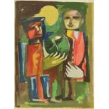 Dick Elffers (1910-1991) Twee figuren / Stilleven twee gouaches, gesign, '58, 60 x 45 cm. en 70 x 55