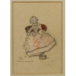 Lizzy Ansingh (1875-1959) Pop houtskool en pastel, gesign. l.o., 26 x 18 cm.