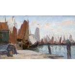 David Schulman (1881-1966) Haven van Volendam doek, gesign. l.o., 36 x 60 cm.