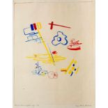 Toegeschreven aan Piet Ouborg (1893-1956) 'Primaire kleurencompositie vrij - 23' gouache, gesign.?