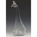 Daum, glazen plastiek, 20e eeuw; Giraf. Gesigneerd Daum h. 44 cm.