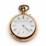 IWC, roségouden remontoirhorloge met witte wijzerplaat (kast deukjes). In etui