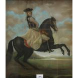 TS Cooper (19e eeuw) Ruiter te paard pastel, 1862, 45 x 39 cm.