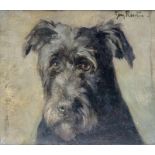 Georg Rueter (1875-1966) Portret van een hond paneel, gesign. r.b., 26 x 30 cm.