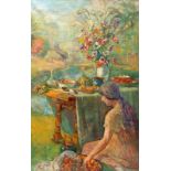 Maurits Niekerk (1871-1940) 'Le déjeuner en plein air' doek, gesign. l.o., Paris, 176 x 114 cm.