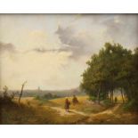 Rudolph Lauwerier (1797-1883) Paar landschappen paneel, gesign. met initialen, 18 x 21,5 cm.