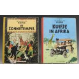 Twee strips Kuifje, de Zonnetempel, 1949/ In Afrika, 1947