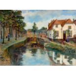 Anna Lehmann (1876-1956) Veluws dorpsgezicht doek, gesign. l.o., 60 x 80 cm.