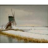 Dirk Smorenberg (1883-1960) Polder in de sneeuw doek, gesign. l.o., 29 x 36 cm.