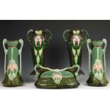 Majolica vijfdelig kaststel, Art Deco