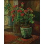 Anna Lehmann (1876-1956) Stilleven met planten doek, gesign. l.o., 60 x 50 cm.
