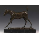 Bronzen sculptuur; Paard. h. 21 cm.