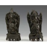 Twee oosterse bronsjes; Ganesh h. 13 cm.