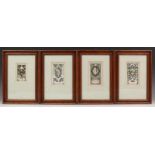Vier religieuze knipsels met aquarel, 19e eeuw; Heiligen. Herkomst: Pastor van Deuningen 11,5 x 6,