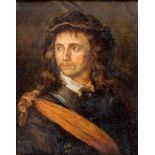 Omgeving van Ary de Vois (1631-1680) Portret van een man paneel, 17 x 13,5 cm.