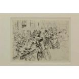 Max Liebermann (1847-1935) Markt Jodenbreestraat ets, ongesign., 15 x 19 cm.