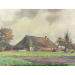 Eduard Gerdes (1887-1945) Gezicht op een boerderij doek, niet ingelijst, gesign. l.o., 60 x 80 cm.