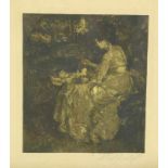 Albert Roelofs (1877-1920) Vrouw en kind ets, gesign. r.o., 26 x 21 cm.