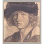 Willem Karel Rees (1880-1962) Portret, mogelijk van Lizzy Ansingh. Hierbij tekening Line