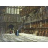 Jan Cossaar (1874-1966) 'Chapel of Henry VII' in de Westminister Abbey te Londen doek, gesign. l.o.,