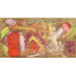 Gesigneerd Klee Abstracte compositie doek, niet ingelijst, 27 x 50 cm. [1]